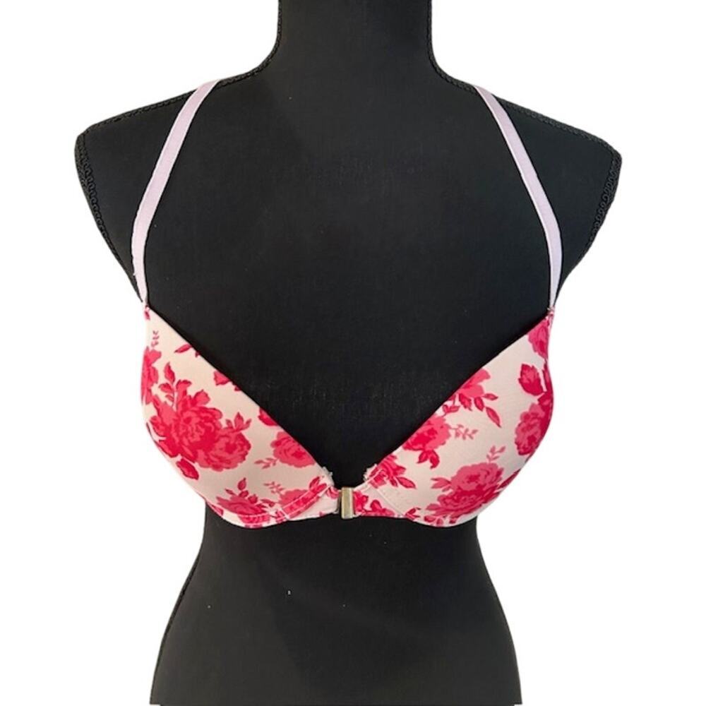 Vince Camuto Front Clasp Floral Bra, size 36B